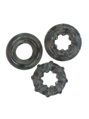 Rude Rider Soft Cock Ring Smoke (3-Ring-Set)
