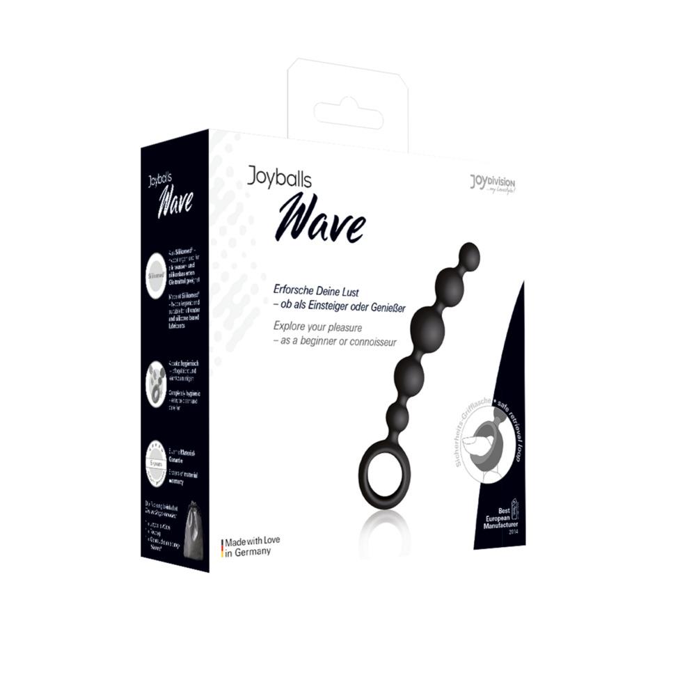 Joyballs Anal Wave Short Anal Beads, Black, 17,5 cm