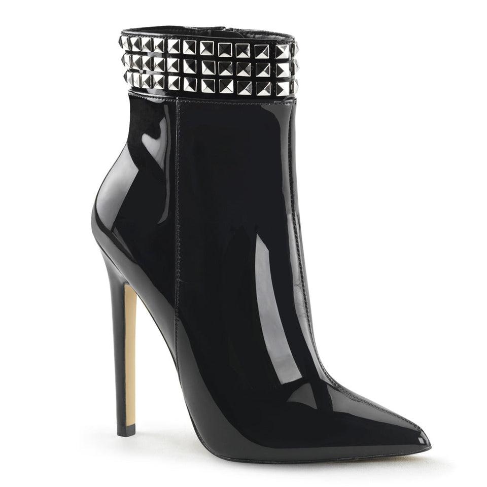 Pleaser Shoes Sexy-1006 Black Vegan Leather - Colour: Black - Size: 7