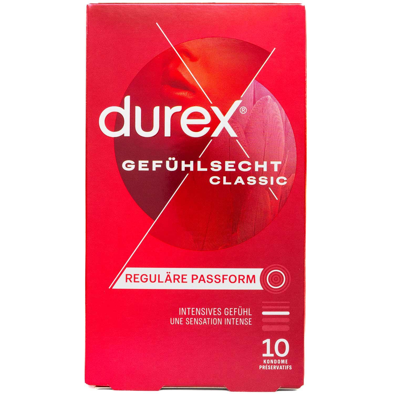 Durex Gefühlsecht Classic Condoms 10pcs, with Reservoir, Ø 56mm, 195mm