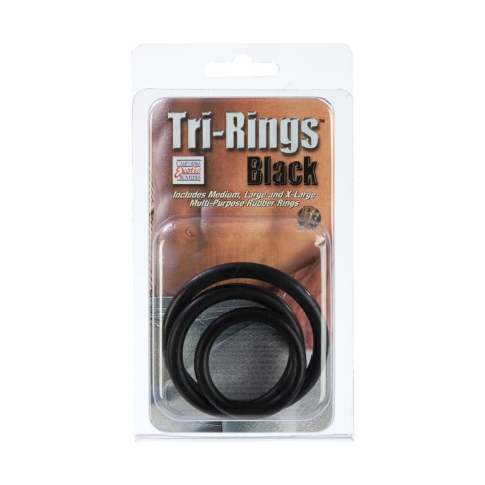 CalExotics Tri-Rings 3 pcs Pack, Cockrings, Black, ¯ 40-65 mm