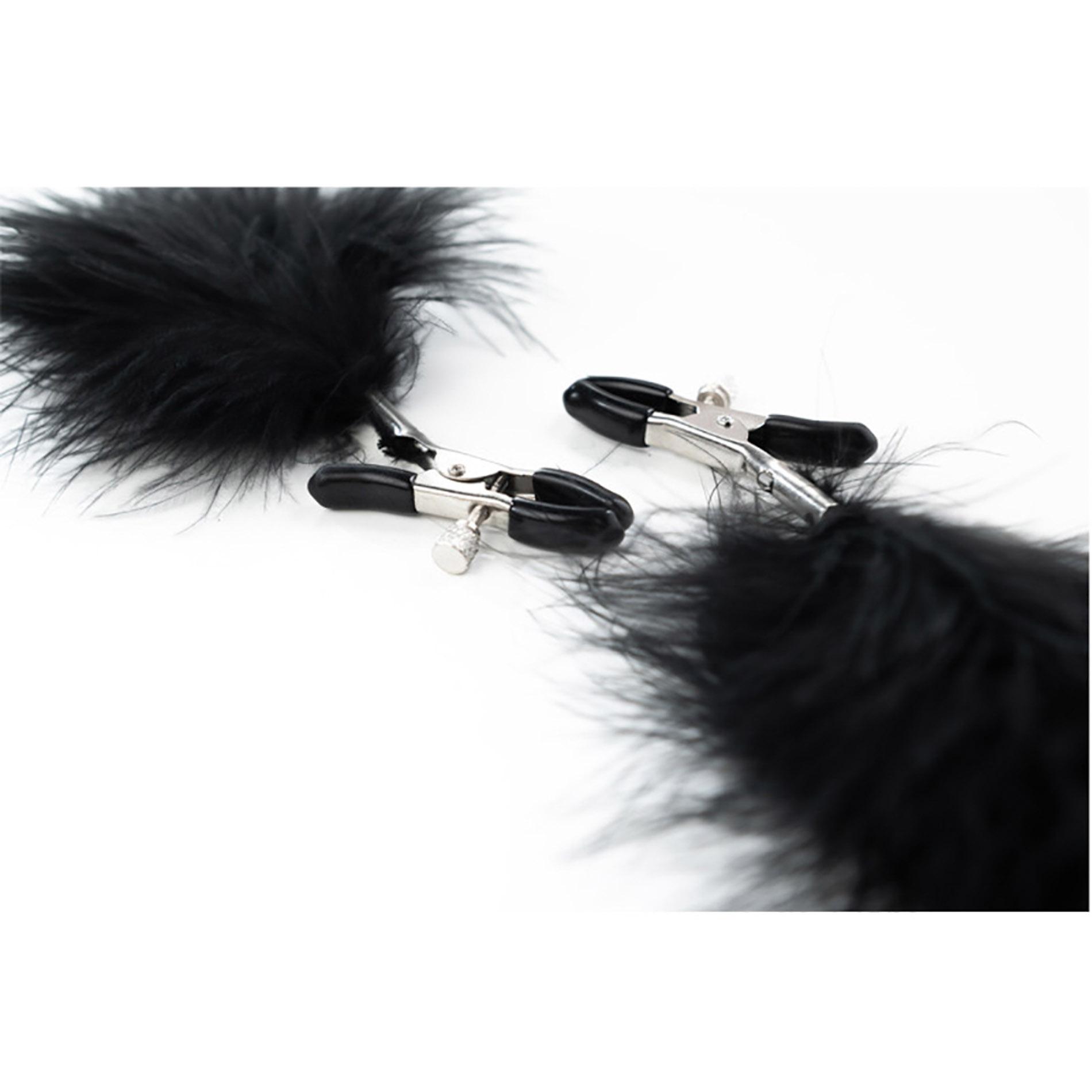 Feather nipple clamps with adjustable pressure, black
