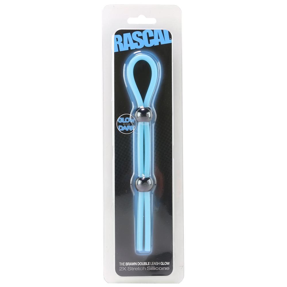 Rascal, The Brawn Double Leash Glow, Cockring, Blue, OS