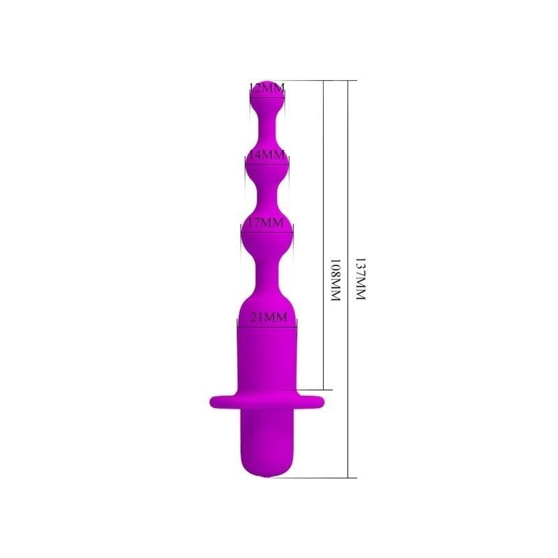 Pretty Love Hermosa Anal Beads Vibrator, 13,7 cm, Purple