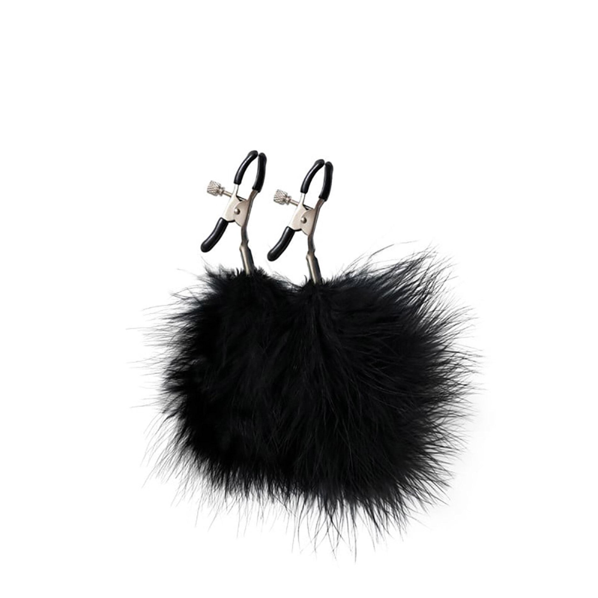 Feather nipple clamps with adjustable pressure, black