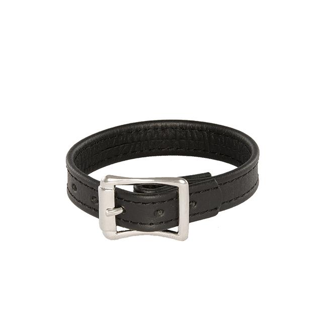 SI IGNITE plain cockring with buckle, Leather, Black