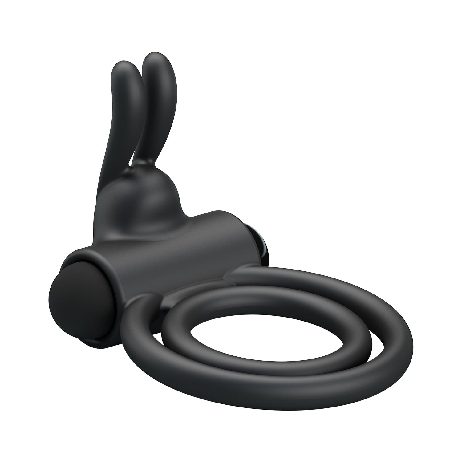 PRETTY LOVE - Andrew, Double rings, Silicone, 3LR41 batteris L:70mm W:50mm H:32mm PRETTY LOVE - Andrew, Double rings, Silicone, 3LR41 batteris L:70mm W:50mm H:32mm