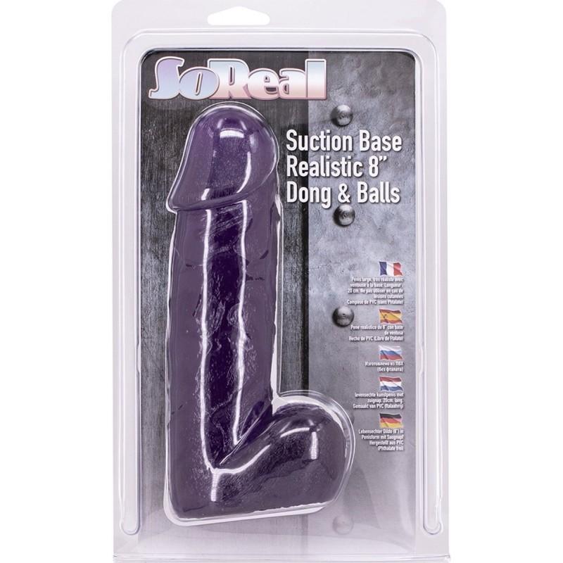 SoReal Dong with Balls, 20 cm, Purple