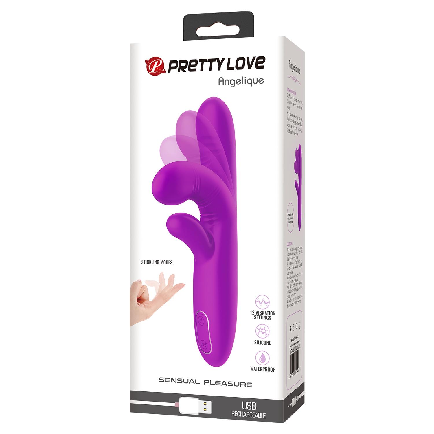PRETTY LOVE - Angelique, Silicone,
12 functions of vibration,
4 tickling modes,
USB rechargeable. 31*220 PRETTY LOVE - Angelique, Silicone,
12 functions of vibration,
4 tickling modes,
USB rechargeable. 31*220