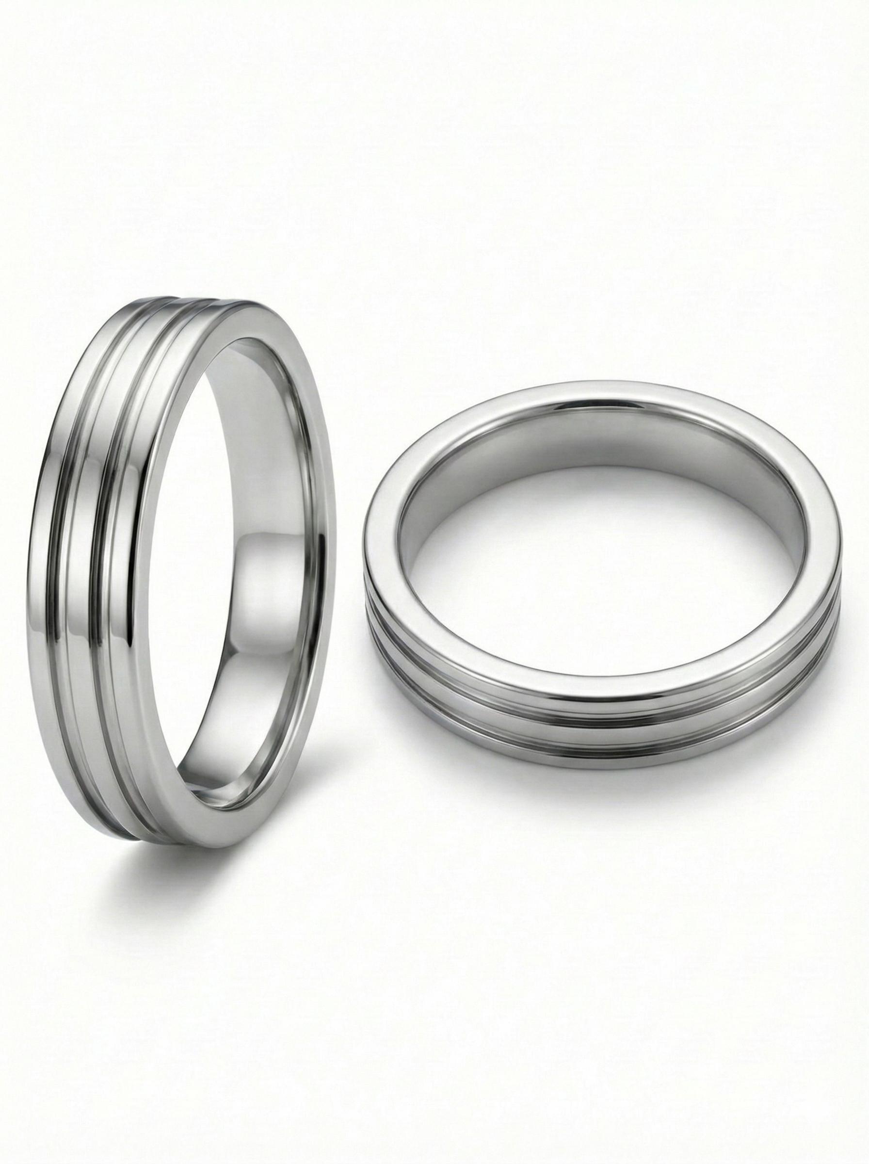 Ribbed Metal Cockring Dual Ribs, 10mm wide, Diameter 4CM