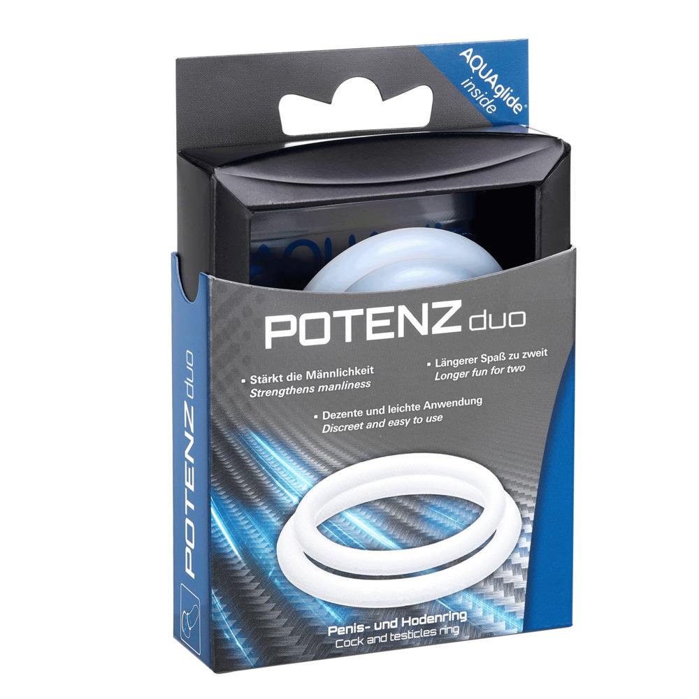 POTENZduo Cock & Ball Potency Ring, Clear, Medium