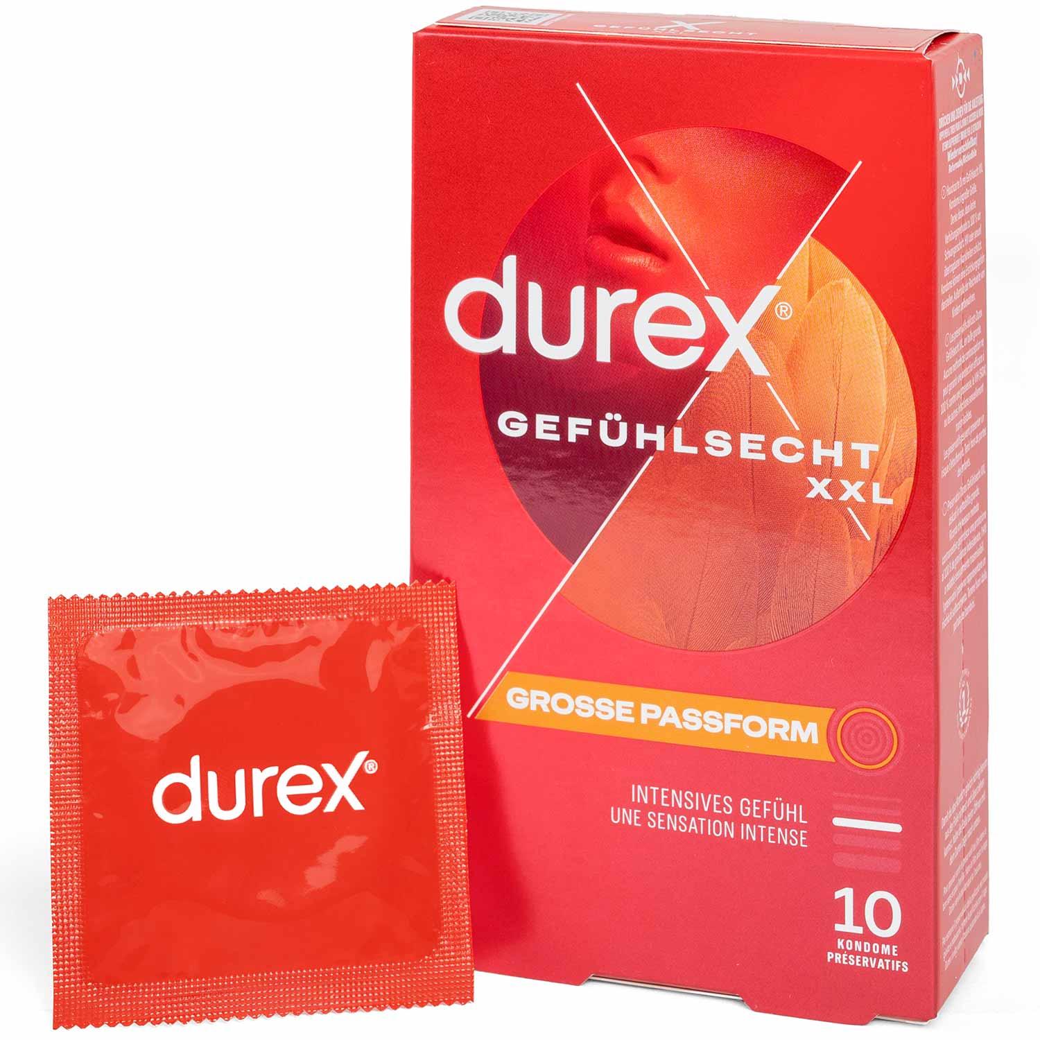 Durex Gefühlsecht XXL Condoms 10pcs, with Reservoir, Ø 60mm, 220mm