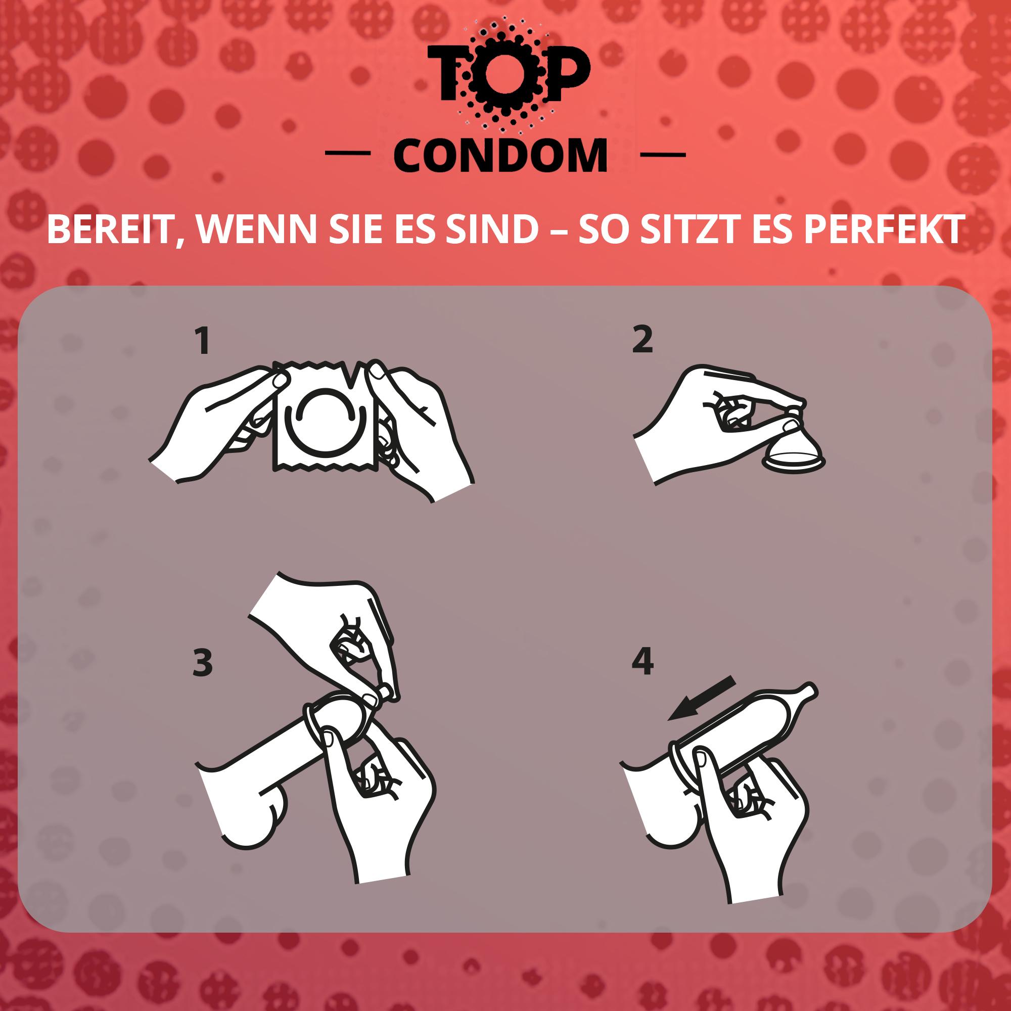 TOP Condoms Red: Berry Exciting - Strawberry Play, Packs of 12