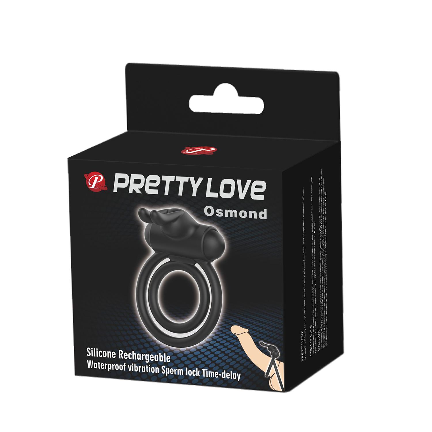 PRETTY LOVE - Andrew, Double rings, Silicone, 3LR41 batteris L:70mm W:50mm H:32mm PRETTY LOVE - Andrew, Double rings, Silicone, 3LR41 batteris L:70mm W:50mm H:32mm