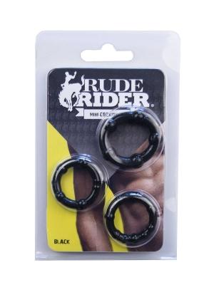 RudeRider Mini Cock Rings Black (3-Ring-Set)