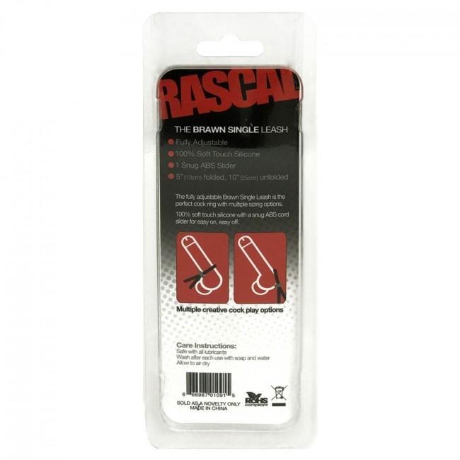 Rascal, The Brawn Single Leash, Cockring, Glow, Black, OS