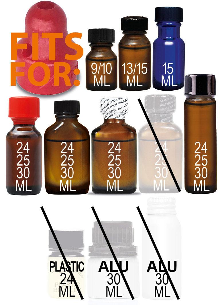 XTRM Solo Small Sniffer, Poppers Inhaler for Most Bottles, Ø 2 cm, Red