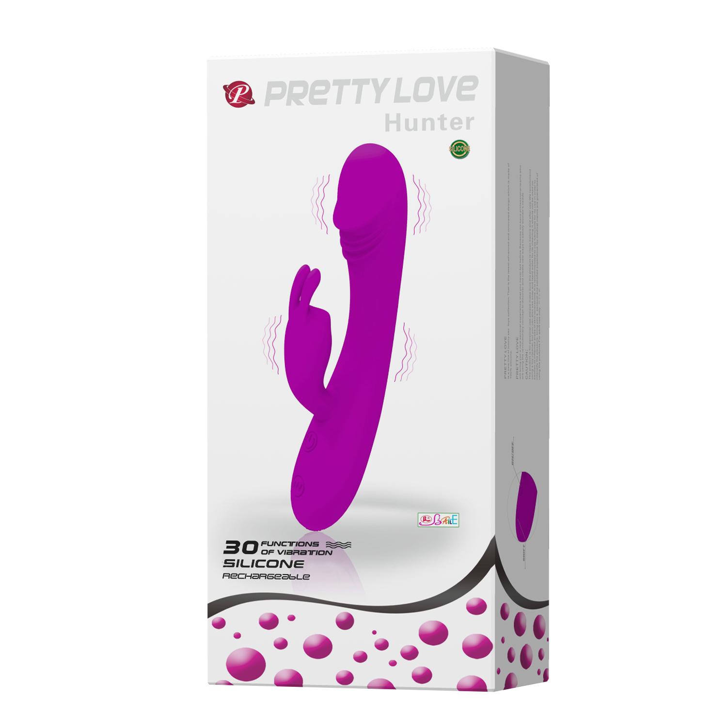 PRETTY LOVE - Hunter, 30 functions of vibration, silicone, waterproof, rechargable ':32mm L:170mm PRETTY LOVE - Hunter, 30 functions of vibration, silicone, waterproof, rechargable ':32mm L:170mm
