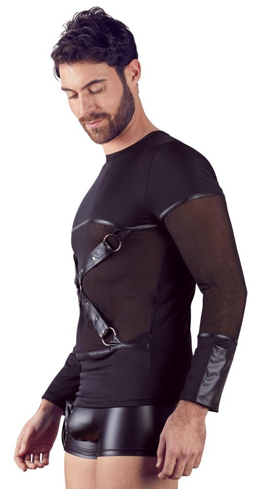 NEK Shirt longsleeve  with removeable chest harness L, black