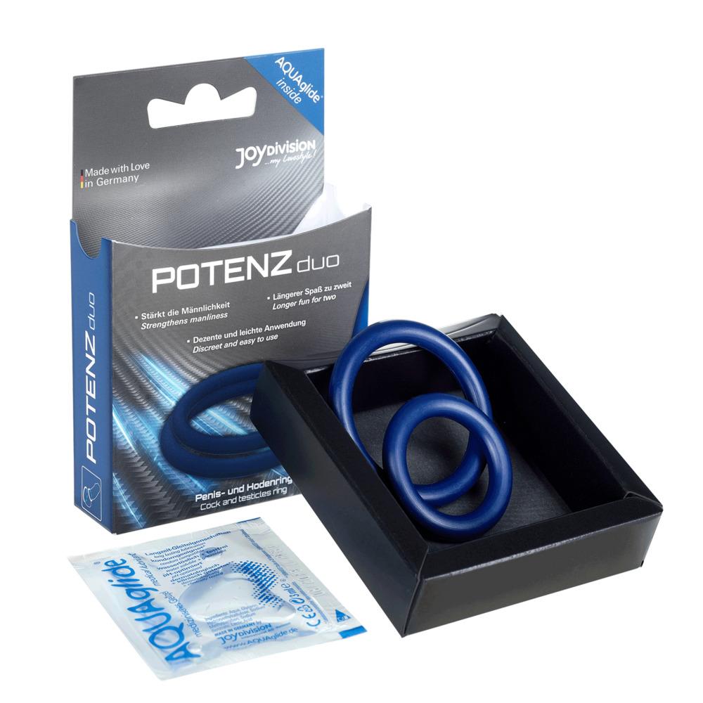 POTENZduo Cock & Ball Potency Ring, Blue, Medium POTENZduo Cock & Ball Potency Ring, Blue, Medium