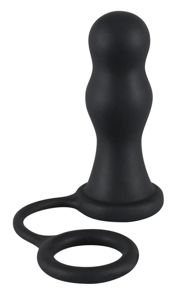 Rebel Anal Training Set Dildo & Cockring, 17,5 cm, Black