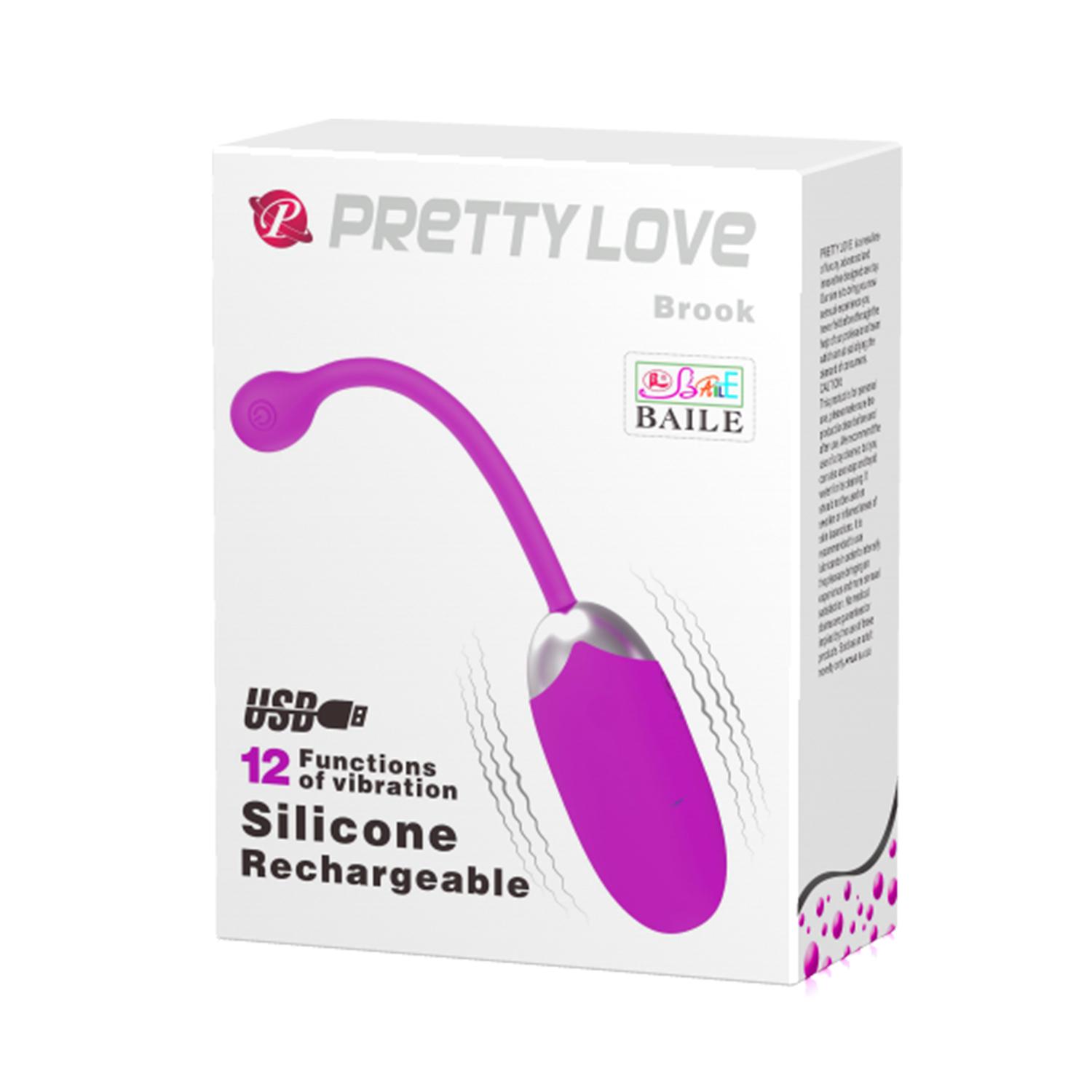 PRETTY LOVE - Brook, 12-functions of vibration, Silicone, USB rechargeable L:75mm  W:33mm  H:33mm
