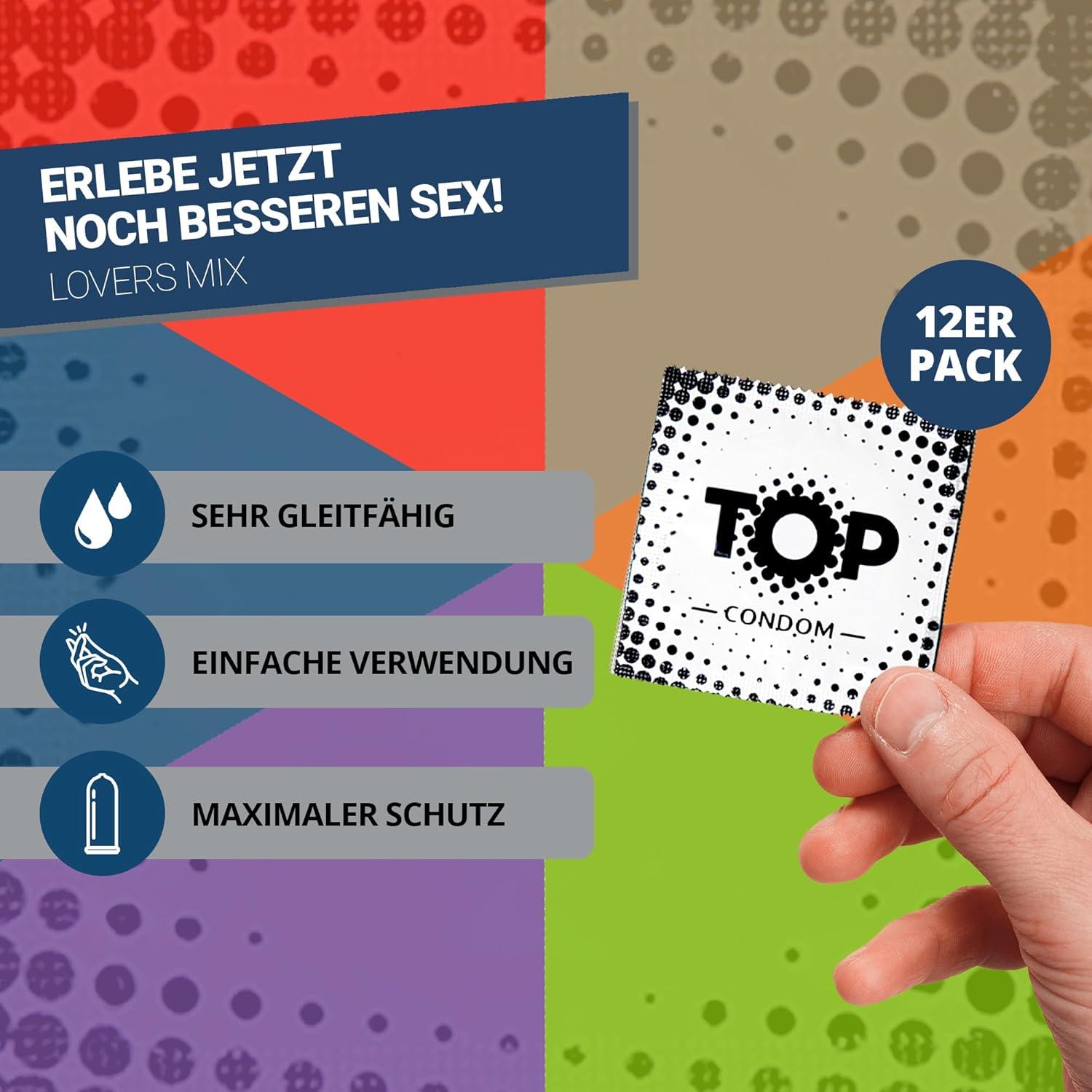 TOP Condoms Lovers Mix: Made to Match, Packs of 12