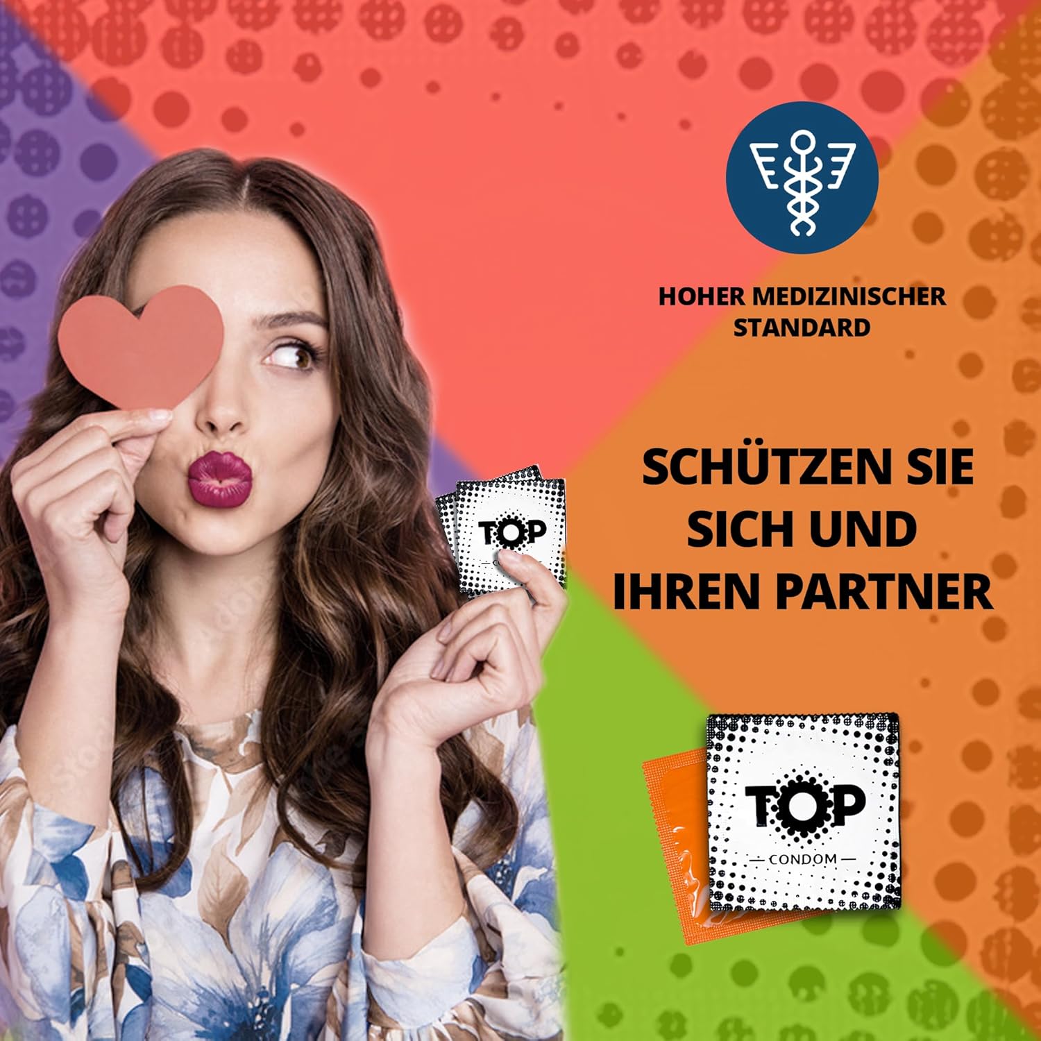 TOP Condoms Fruity Mix: Fruity Basket - Sweet and Tingly Fun, Packs of 12