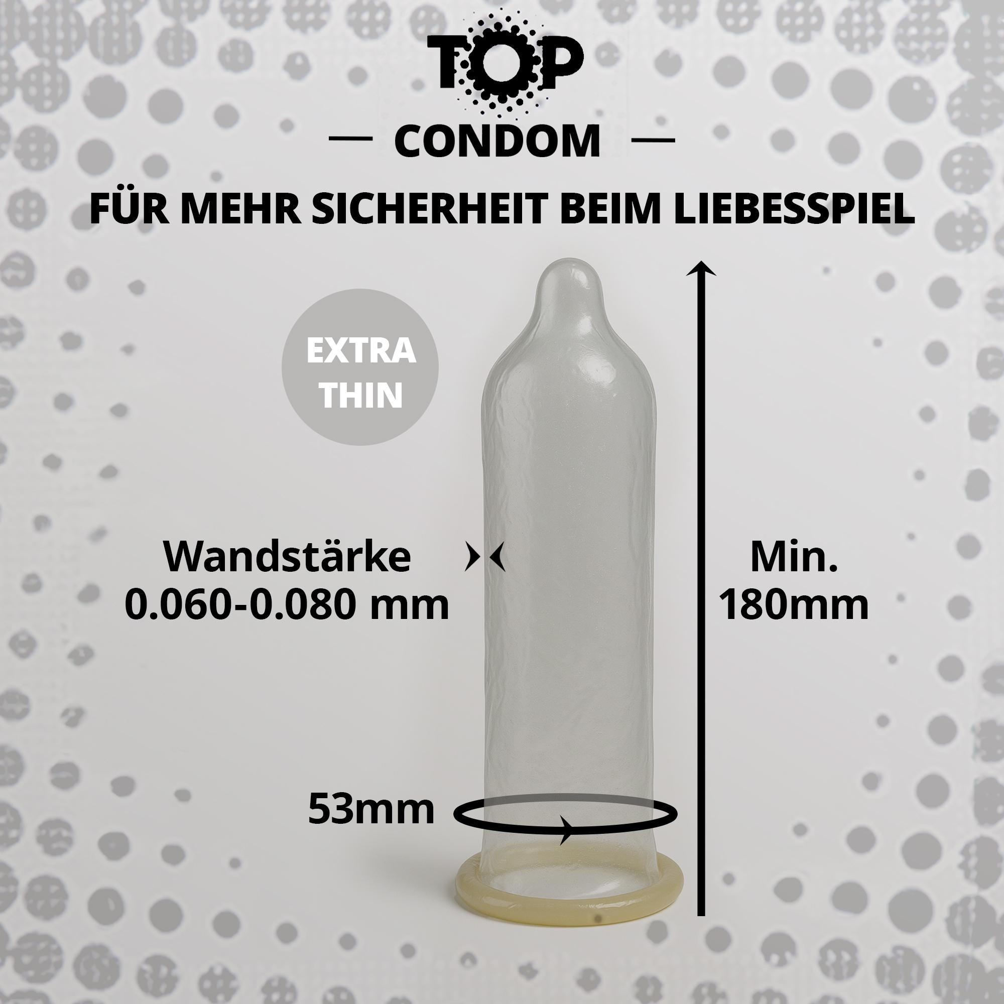 TOP Condoms Ultimate Thin: Maximum Feel - Extra Thin, Packs of 100
