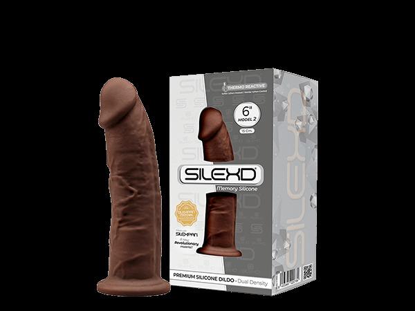SILEXD Premium Silicone Dildo Model 2, 15,4 cm, Brown