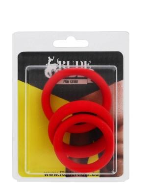 RudeRider Silicone 3-Ring-Set, Red