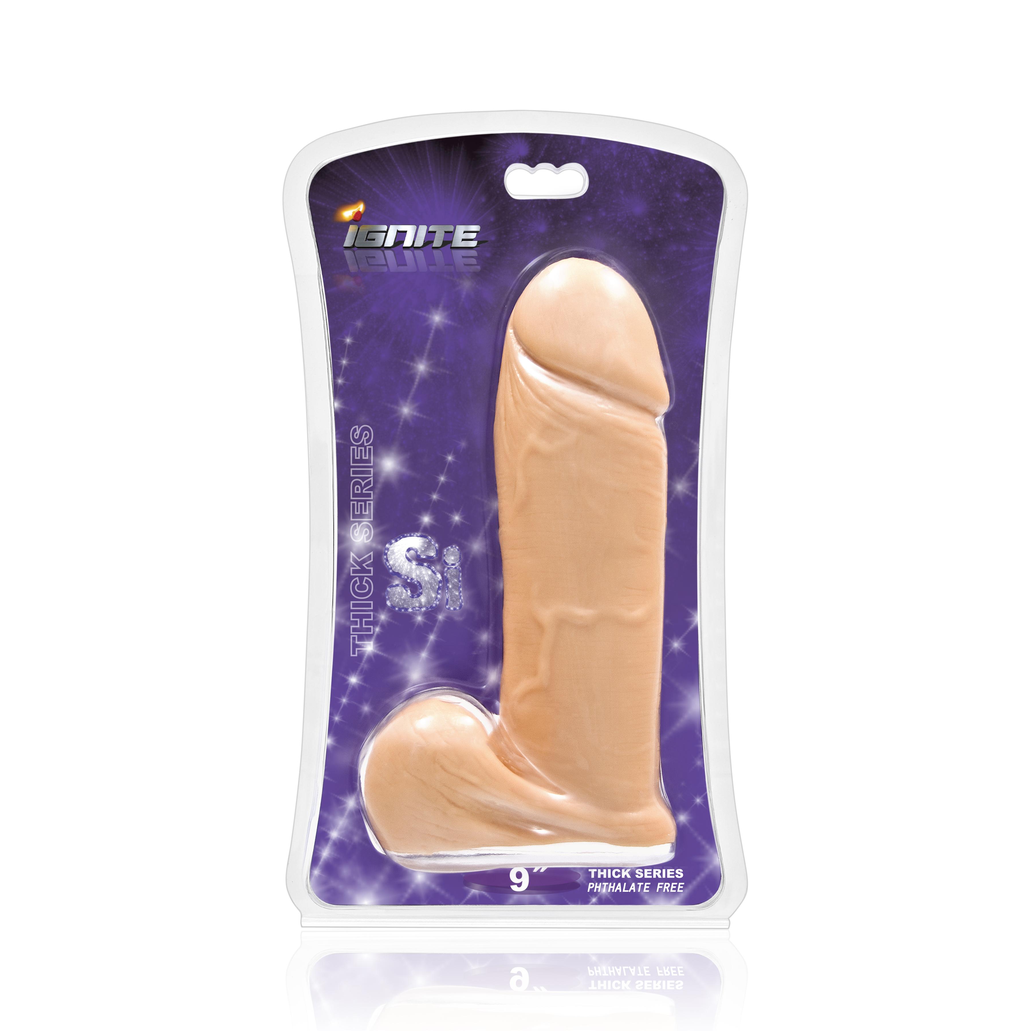 SI IGNITE Thick Cock with Balls, Flesh, 23 cm