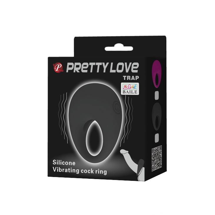 PRETTY LOVE - Trap, Cock ring with vibration, silicone,  3 LR41 batteries, ':27mm  L:56mm