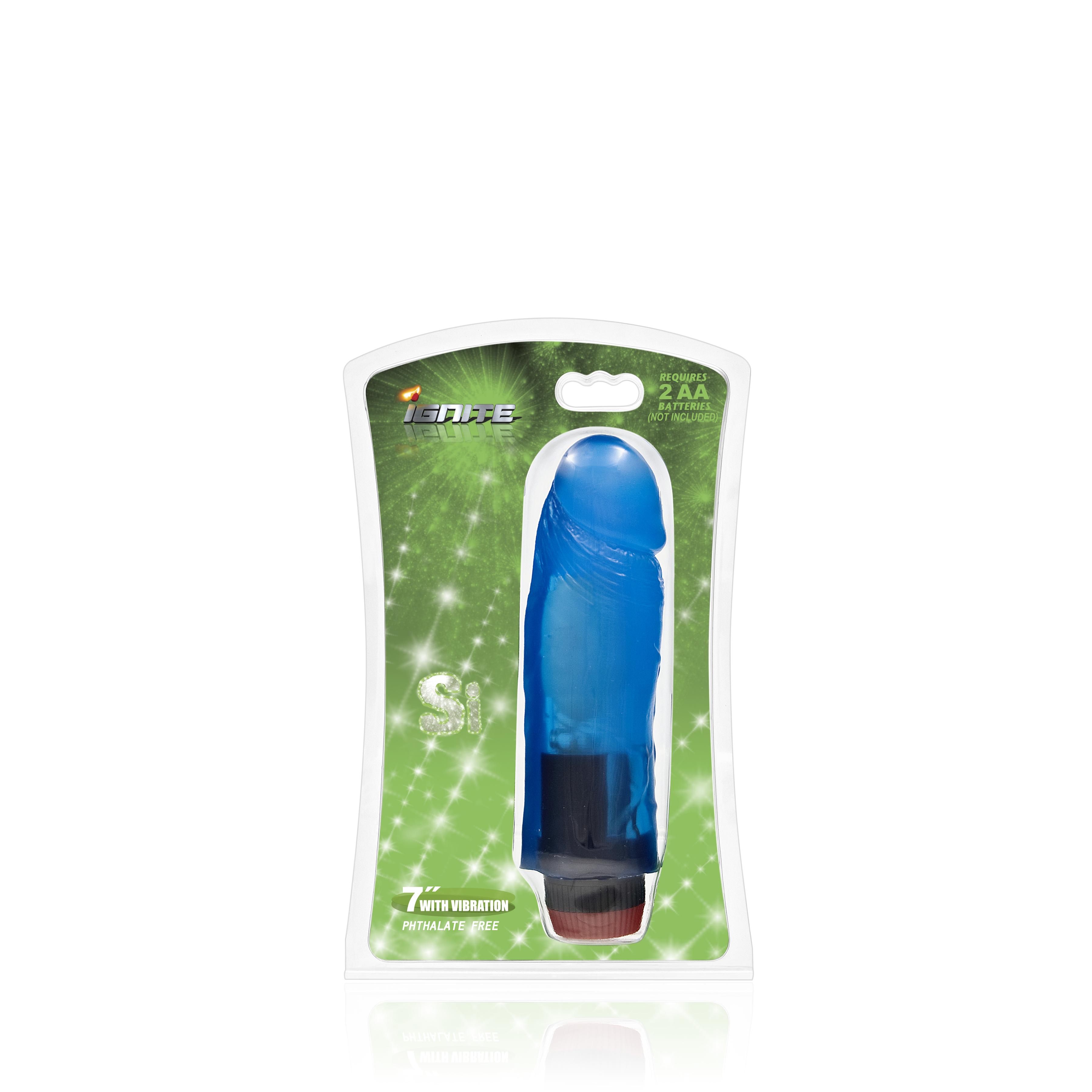 SI IGNITE Cock Dong with Vibration, Blue, 18 cm