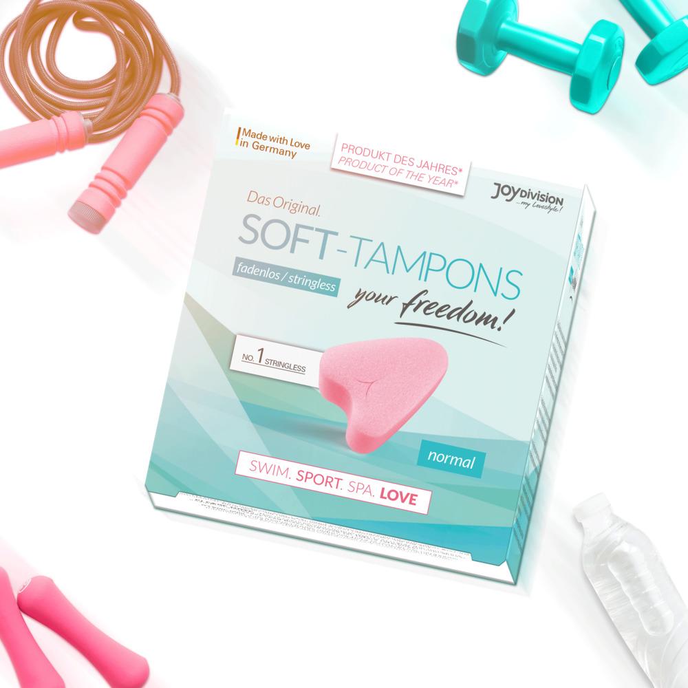 JoyDivision Soft-Tampons Stringless, Heart Shape Normal, 3 pcs
