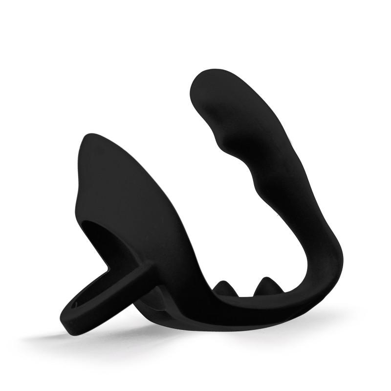 Rude Rider Ass Plug/Jock Lock Cockring Silicone Black Rude Rider Ass Plug/Jock Lock Cockring Silicone Black