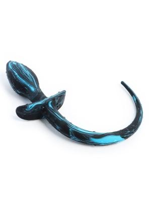 Rude Rider Little Dog Tail Plug 28 x 3 cm Black/Blue Silicone