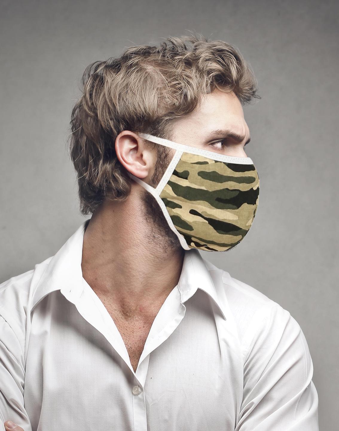 PASSION Reuseable Two Layer Cotton Face Mask, Camouflage, One Size PASSION Reuseable Two Layer Cotton Face Mask, Camouflage, One Size