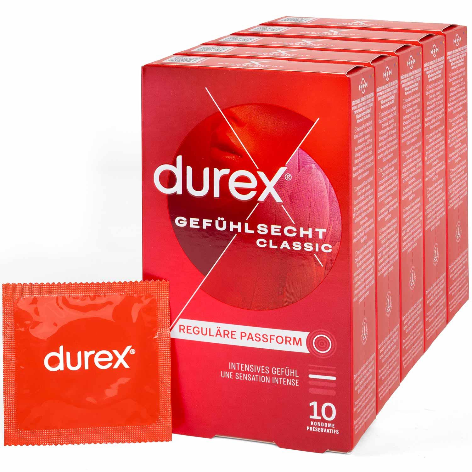 Durex Gefühlsecht Classic Condoms 10pcs, with Reservoir, Ø 56mm, 195mm