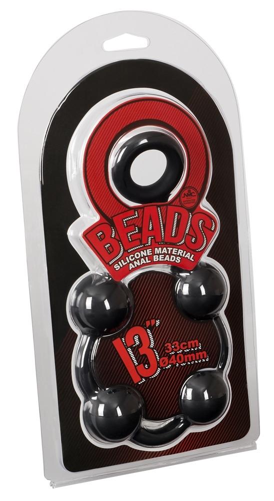 NMC O Beads Giant Balls, Silicone Anal Beads, Black, 33 cm