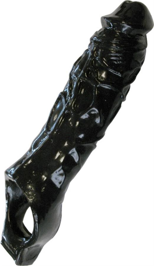 TSX Medium Fat Cock Sheath Extender, Penis Extension, 17 cm, black