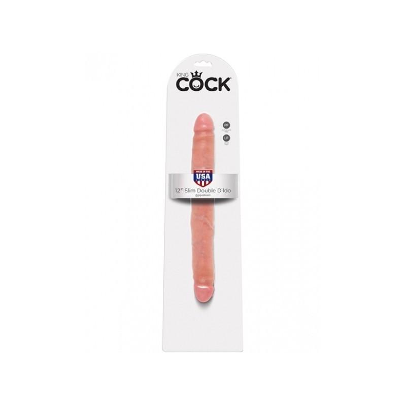 KING COCK Slim Double Dildo, 31,4 cm, Flesh