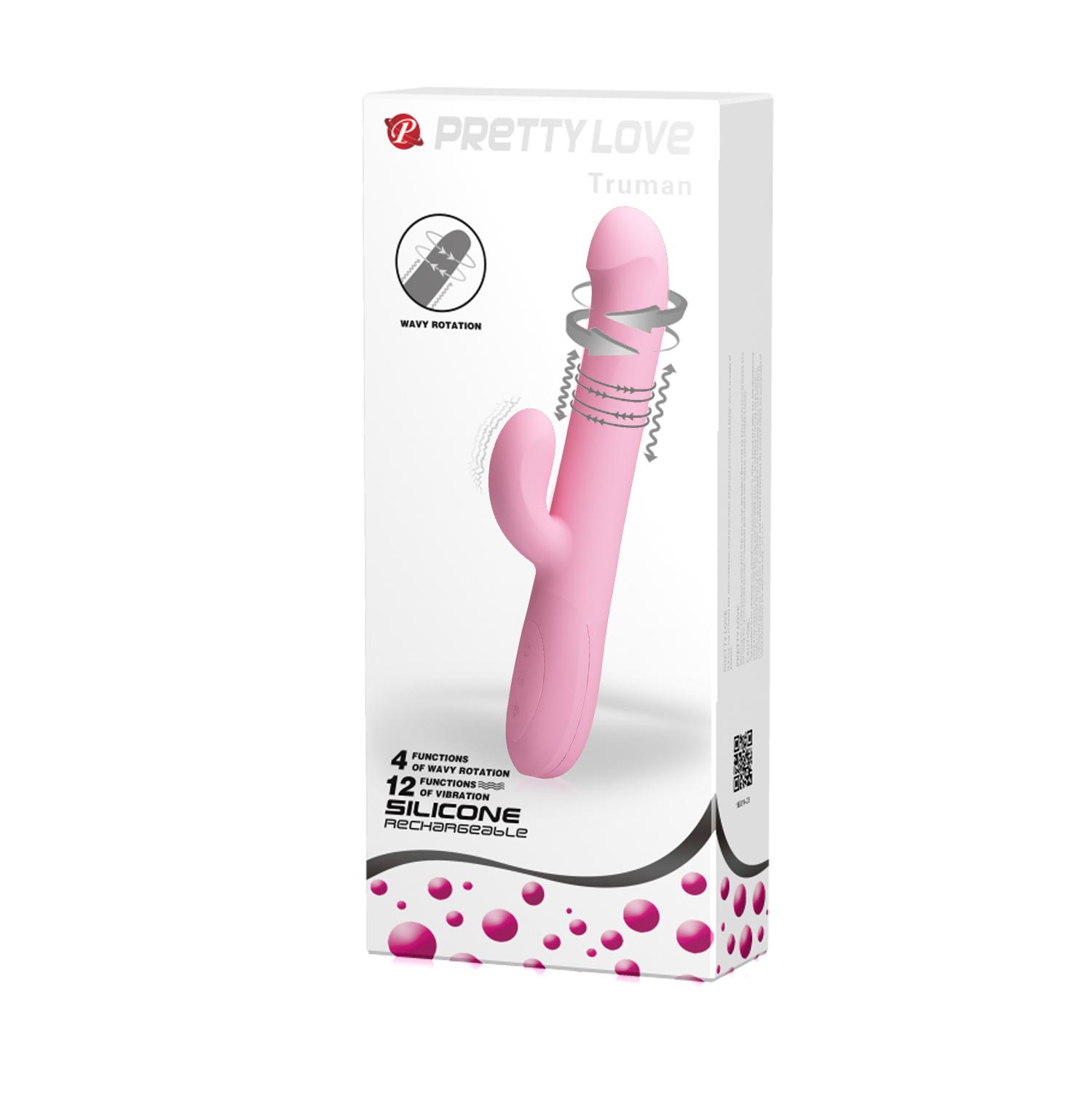 PRETTY LOVE - Truman, 12 functions of vibration, 4 functions of wavy rotation, silicone, USB rechargeable ': 37 mm        L: 238 mm