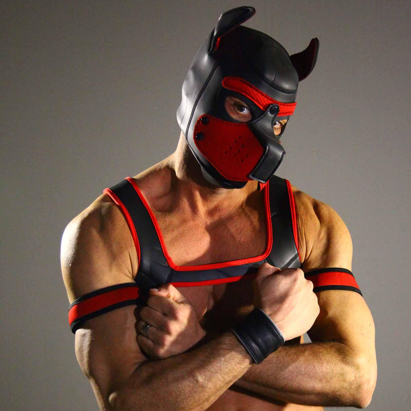 RudeRider Neoprene Harness Black/Red, M size RudeRider Neoprene Harness Black/Red, M size