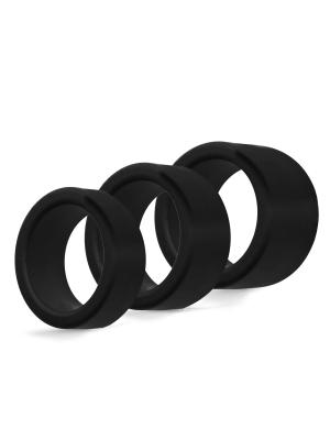 RudeRider Ball Stretcher Liquid Silicone Black 3-Set