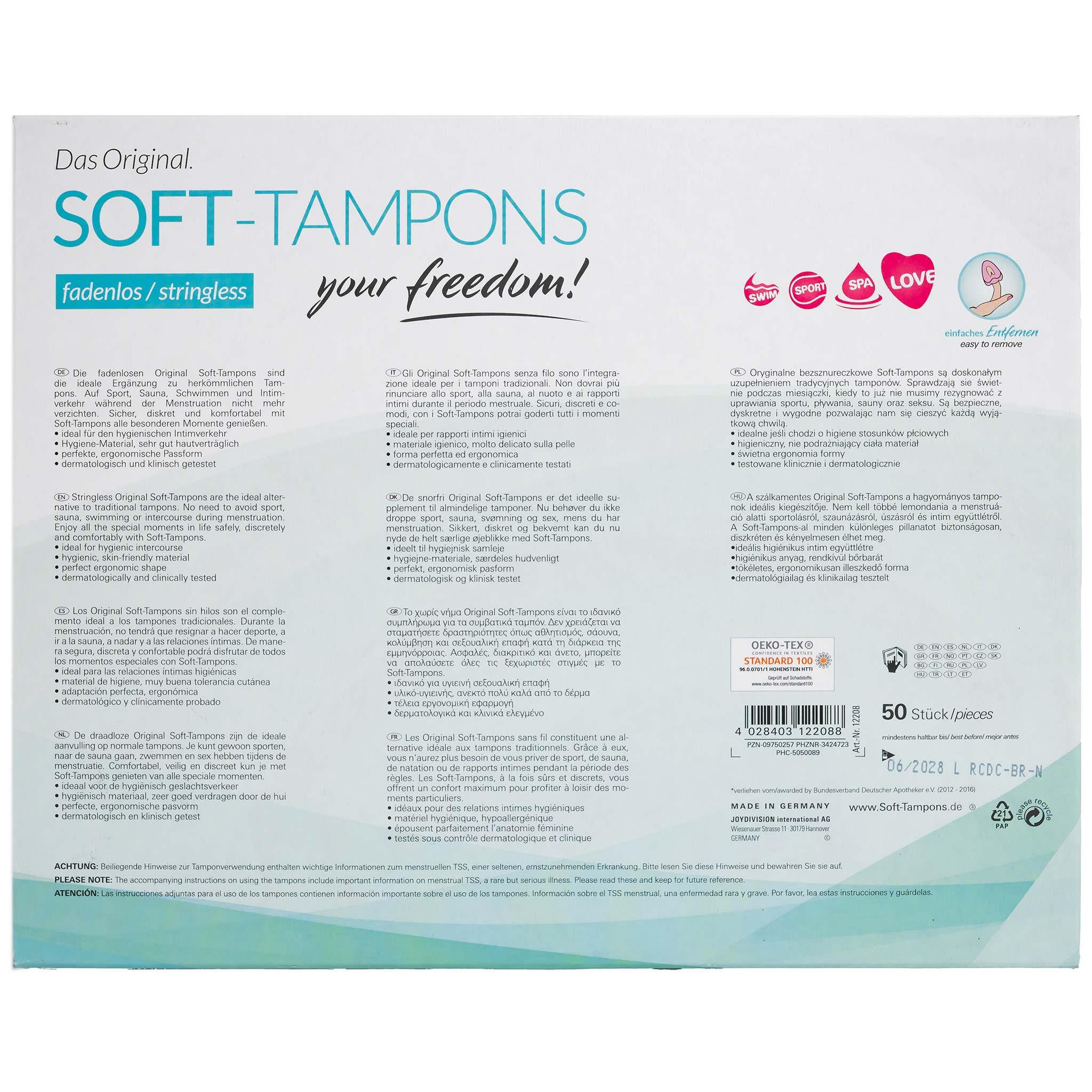 JoyDivision Soft-Tampons Stringless, Heart Shape Normal, 50 pcs JoyDivision Soft-Tampons Stringless, Heart Shape Normal, 50 pcs