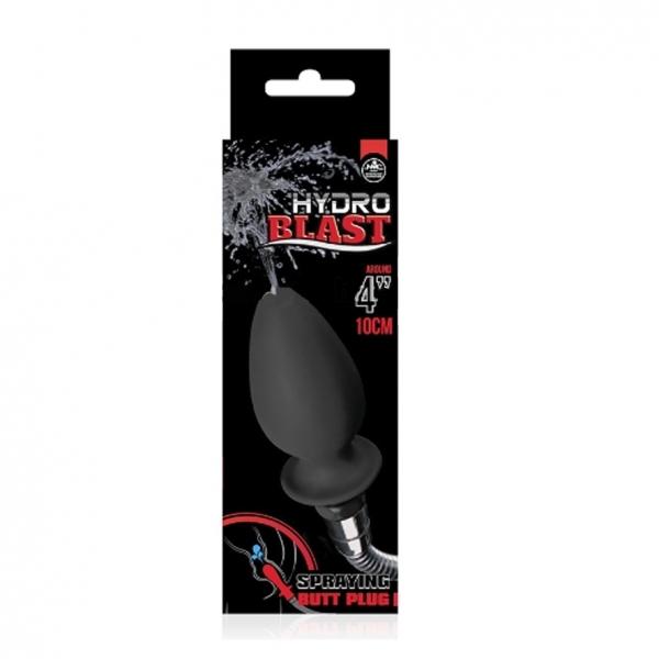 Hydro Blast Spraying Butt Plug, Douche Nozzle, Black, 10 cm