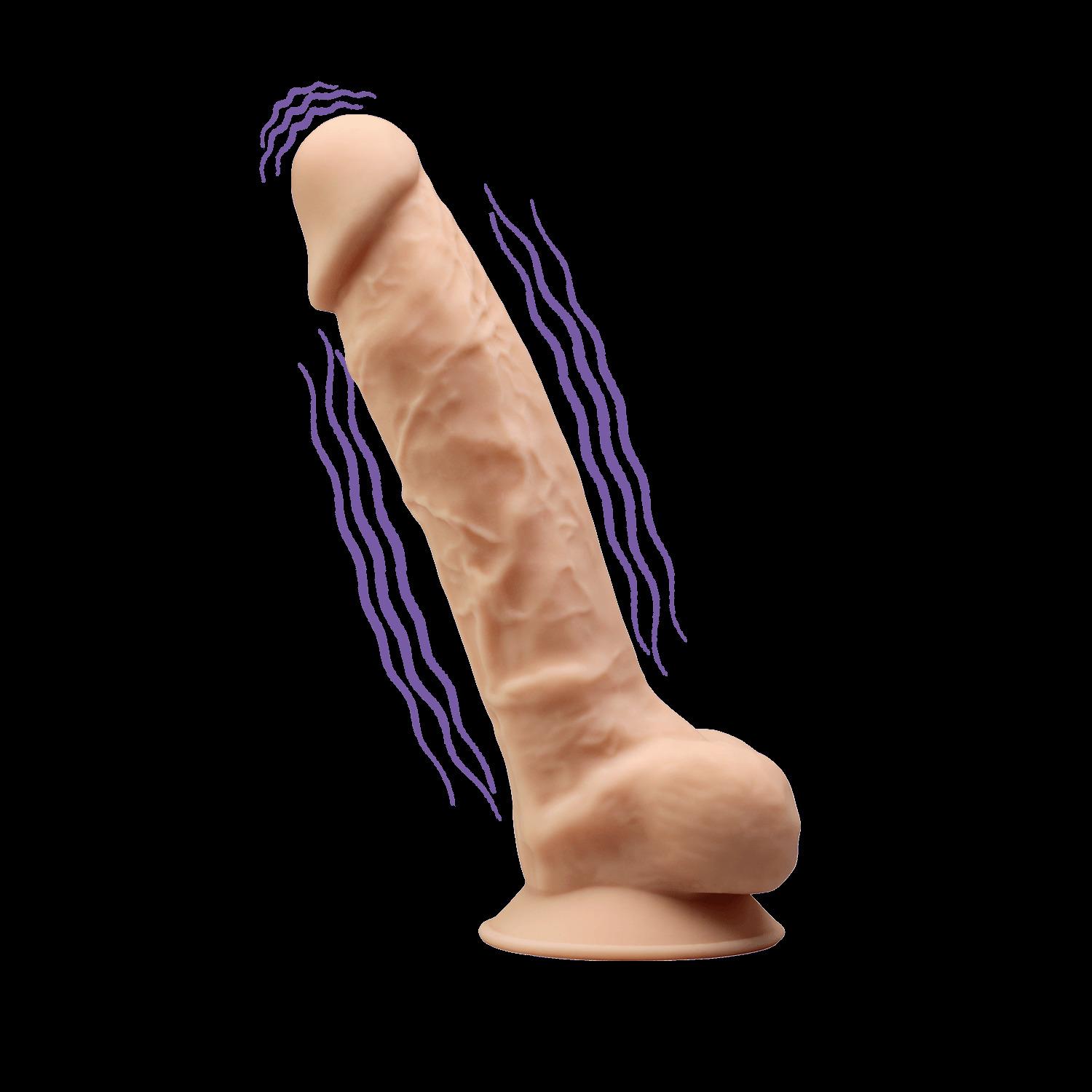 SILEXD Premium Silicone Dildo Model 1 Vibration, 20 cm, Light skin