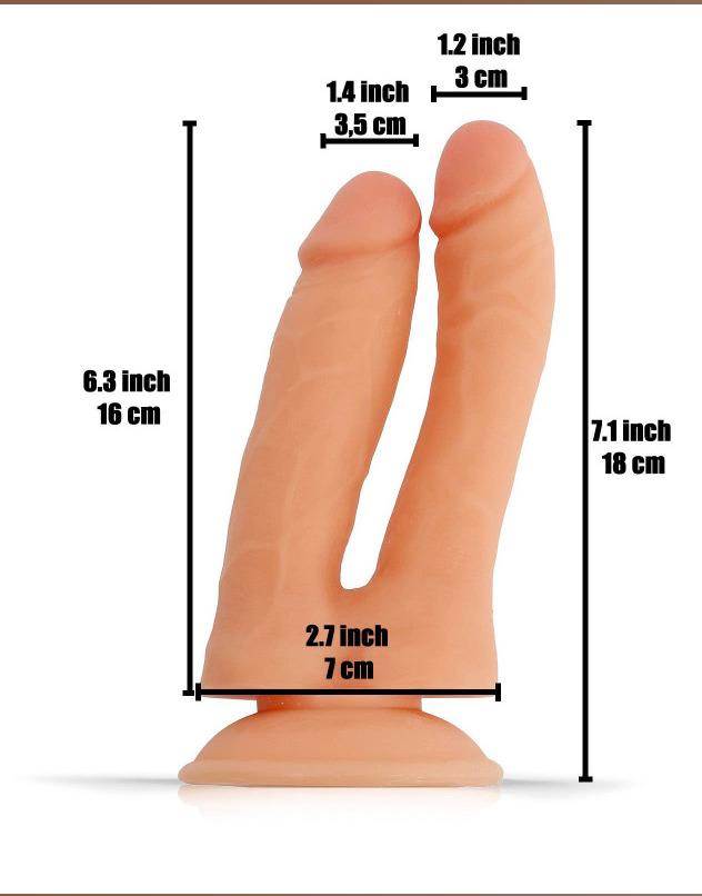 Rude Rider Double Dude Pascal & Andre, 18 cm, Flesh