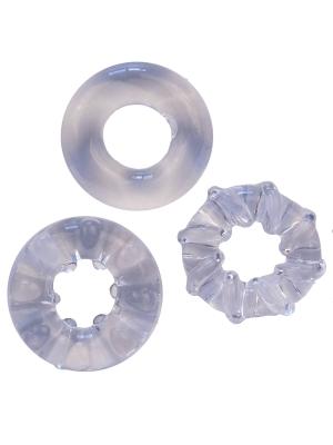 Rude Rider Soft Cock Ring Clear (3-Ring-Set)